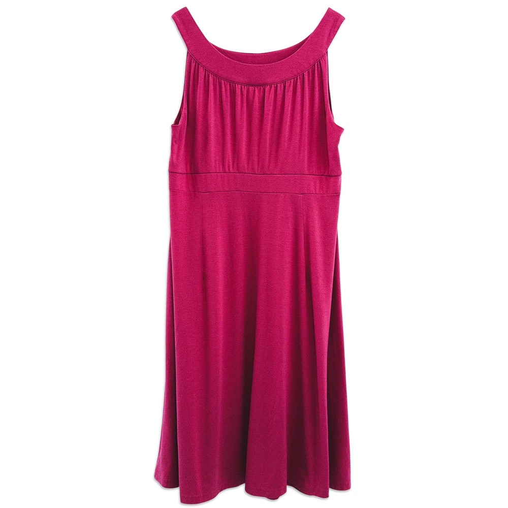 Lane Bryant Dress Womens 14/16 Hot Pink Empire Waist Sleeveless Midi Summer
